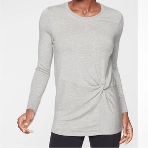 Athleta Nirvana Twist Front Sweatshirt Gray Size Medium